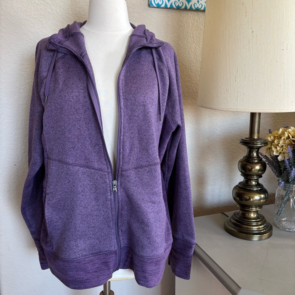 TEK GEAR athletic fleece hoodie zip up jacket women size XL